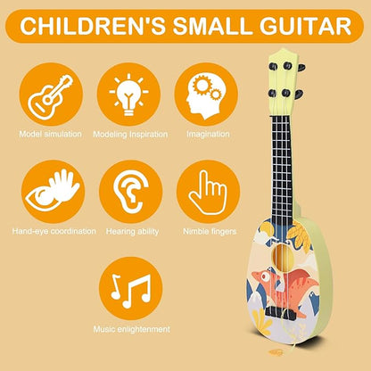 15 Inch Toddler Ukulele Guitar Toy 4 Strings Mini Guitar for Kids - Children Musical Instruments Educational Learning Toy