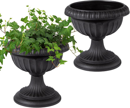 Urn Planter, Garden Planter Urns Classic Pedestal Garden Pots Wedding Flower Pots Decorative Plant Pots for Indoor Outdoor Garden Porch Front Door