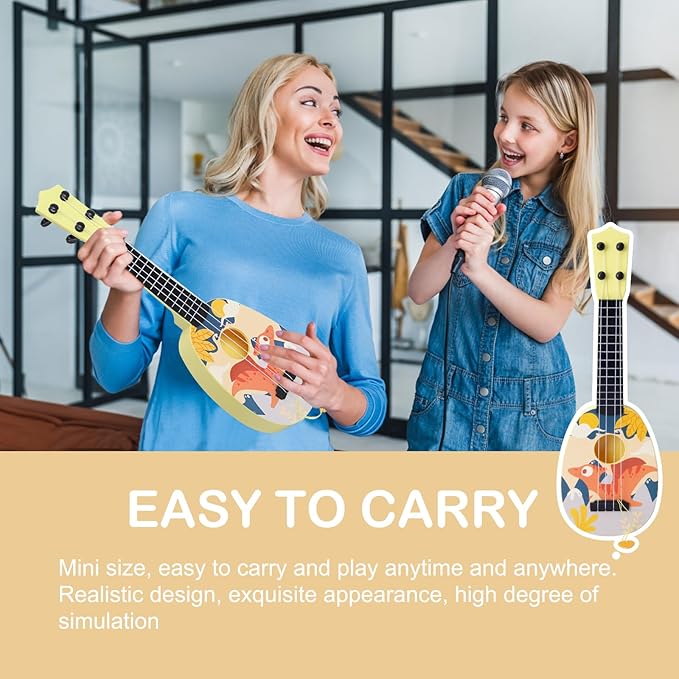 15 Inch Toddler Ukulele Guitar Toy 4 Strings Mini Guitar for Kids - Children Musical Instruments Educational Learning Toy