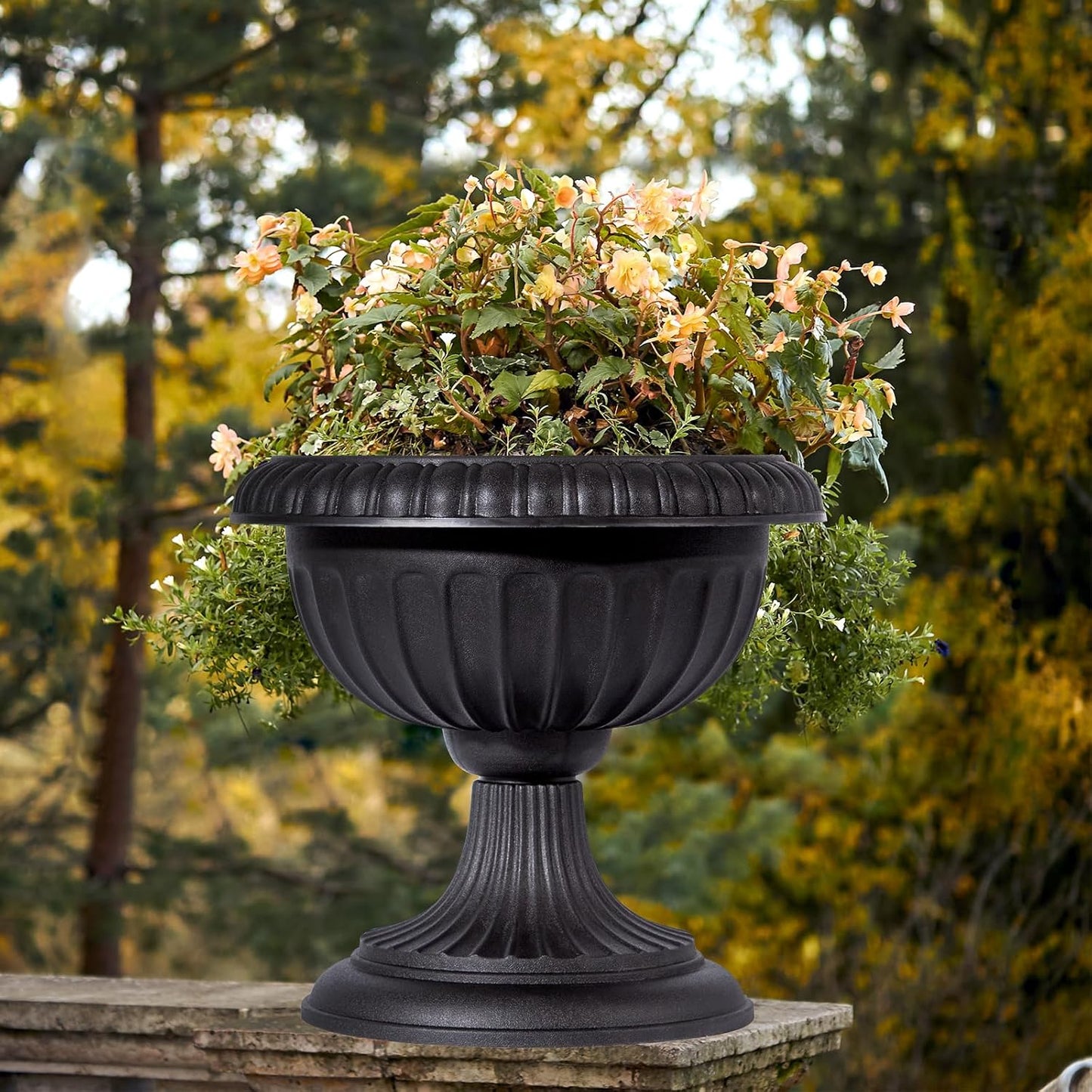 Urn Planter, Garden Planter Urns Classic Pedestal Garden Pots Wedding Flower Pots Decorative Plant Pots for Indoor Outdoor Garden Porch Front Door