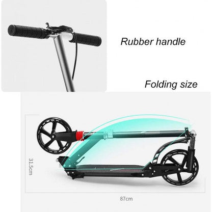 Adjustable Kick Scooter A2 – Large Size for Adults and Kids, Portable and Ultra-Lightweight