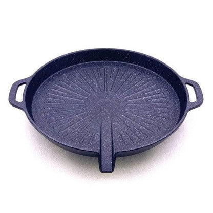 Portable Korean BBQ Stone Grill Plate Non Stick Coated Round