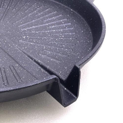 Portable Korean BBQ Stone Grill Plate Non Stick Coated Round