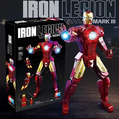 466 PCS Superhero Building Block Set, Iron Legion Mark III DIY Building Toy for Kids