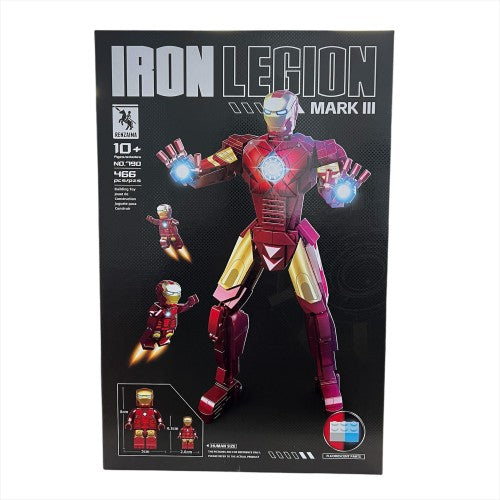 466 PCS Superhero Building Block Set, Iron Legion Mark III DIY Building Toy for Kids