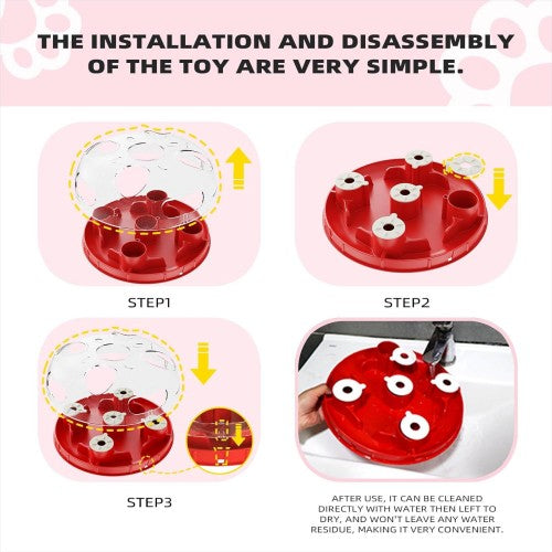 Interactive Cat Treasure Hunt Toy Food Dispenser Puzzle Feeder with Adjustable Difficulty, Non-Slip Design, Brain Stimulation Game for Indoor Cats of All Ages