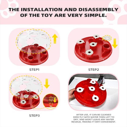 Interactive Cat Treasure Hunt Toy Food Dispenser Puzzle Feeder with Adjustable Difficulty, Non-Slip Design, Brain Stimulation Game for Indoor Cats of All Ages