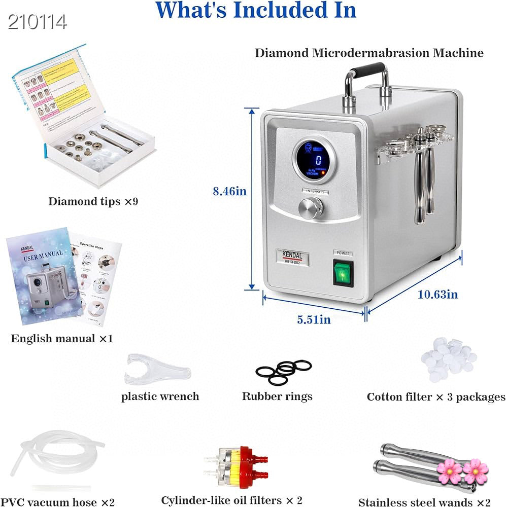 Kendal 专业钻石微晶磨皮机，带数字显示屏的磨皮面部护肤设备，也适合家庭使用 110V-220V