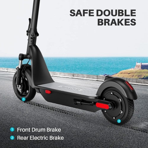 SmooSat MAX Electric Scooter, 500W Folding E-Scooter with Smart APP, 10" Tires, Front Suspension, 48 km Range, Up to 30 km/h Speed, 264 lbs Max Load