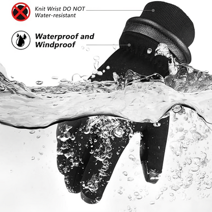 2-Pairs Winter Gloves, Waterproof, Windproof, Thermal Warm Touchscreen Gloves for Outdoor Sports, Cold Weather -30°C