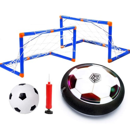 Hover Soccer Set with 2 Goals, Foam Bumper Air Ball with LED Light, Music for Kids, Indoor, Outdoor