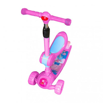 2-in-1 Kids 3-Wheel Tilt and Turn Kick Scooter with Foldable Seat, Adjustable Handle