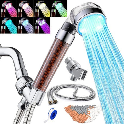 7 color LED Handheld Shower Head with Hose and Shower Nozzle