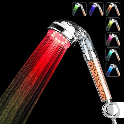 7 color LED Handheld Shower Head with Hose and Shower Nozzle