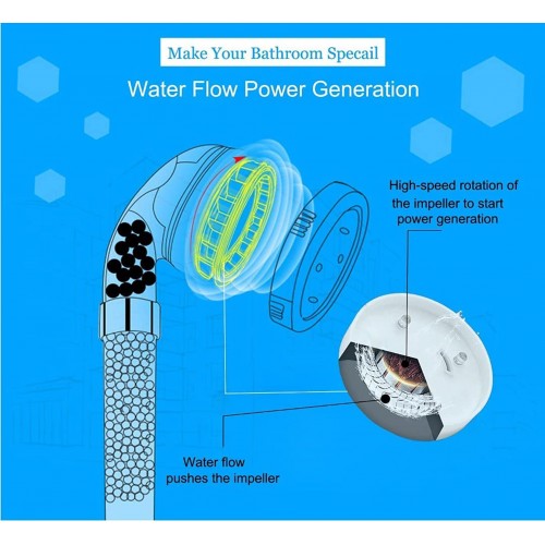 7 color LED Handheld Shower Head with Hose and Shower Nozzle