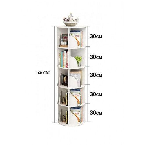 360° Rotating Stackable Bookshelf Organizer (WHITE)