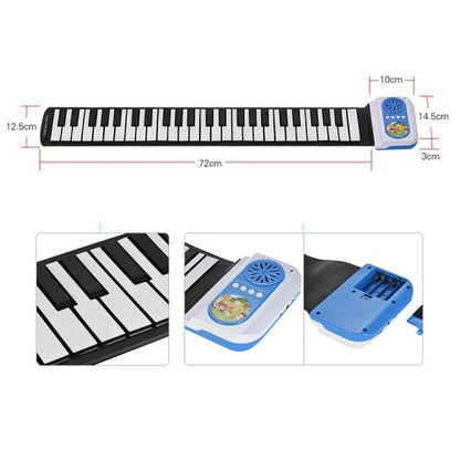 49-Key Mini Flexible Rollup Piano Adjustable Keyboard for Children Kids 3-6 Years Old