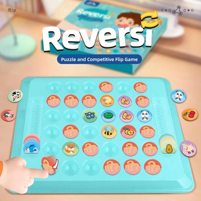 Reversi Puzzle and Competitive Flip Game, 2 Player Interactive Matching Symbol Memory Game for Early Development, Family Game