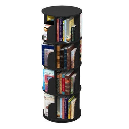 360° Rotating Stackable Shelves Bookshelf Organizer (BLACK)