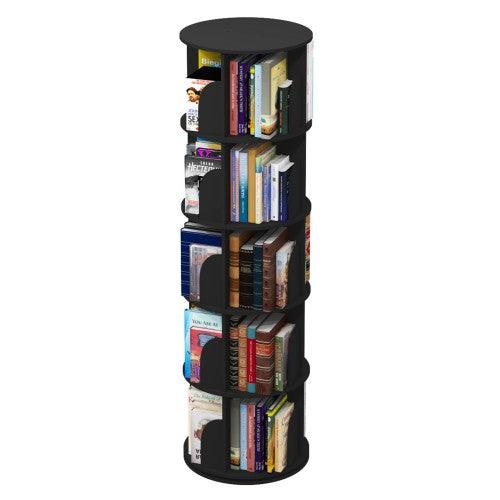 360° Rotating Stackable Shelves Bookshelf Organizer (BLACK)