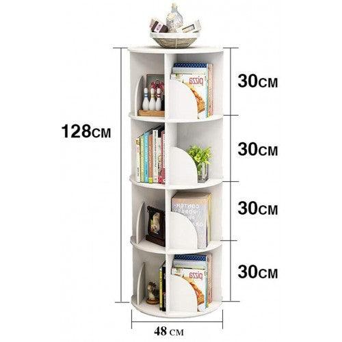 360° Rotating Stackable Bookshelf Organizer (WHITE)