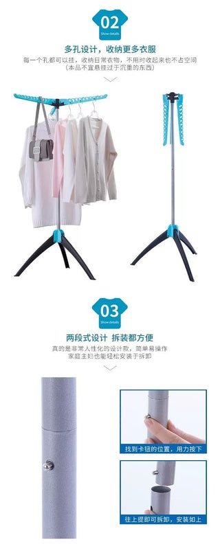 2021 New Model: Floor Standing Folding Clothes Rack