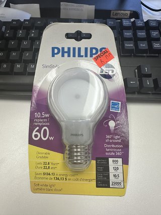 Philips 60W LED bulb (3pcd)