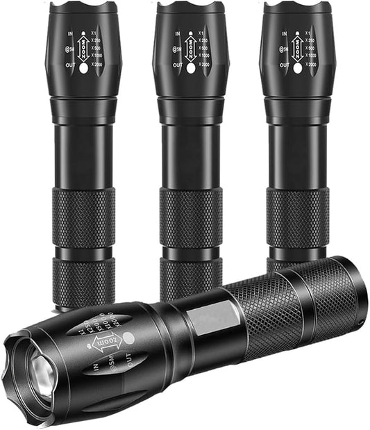 LED Flashlight High Lumens, Bright, Zoomable, Waterproof, Powerful