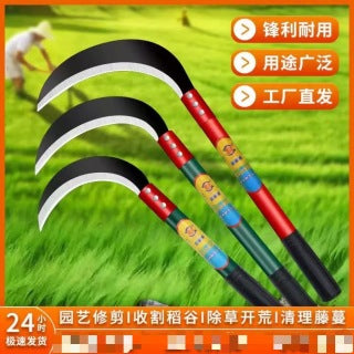 Sharp manganese steel sickle — weeding, harvest, outdoor use