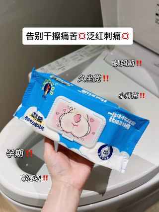Wet wipe vs dry toilet paper comparison - wet wipe cleans all angles, dry paper misses corners