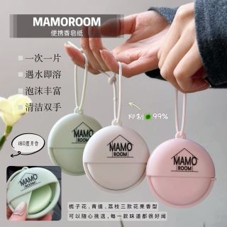 Built-in lanyard demo - MAMOROOM soap case clipped to bag strap for on-the-go access