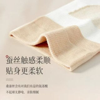 Four-season silk knee sleeve on model - 20cm length, 3mm thickness, slim and invisible under clothing