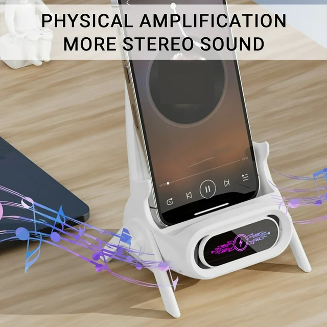 Mini Chair 15W Wireless Charger Stand & Sound Amplifier (2-Pack)