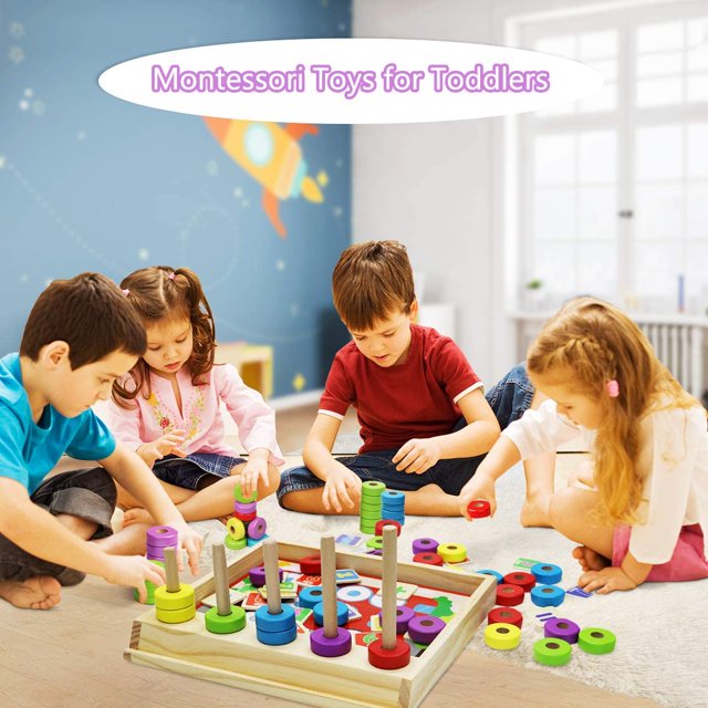 Montessori Wooden Number Puzzle & Stacking Set