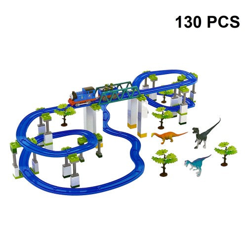 130 PCS DIY Train Track, Puzzle Track Rail Train Toy Set, Educational Learning Toy for Kids