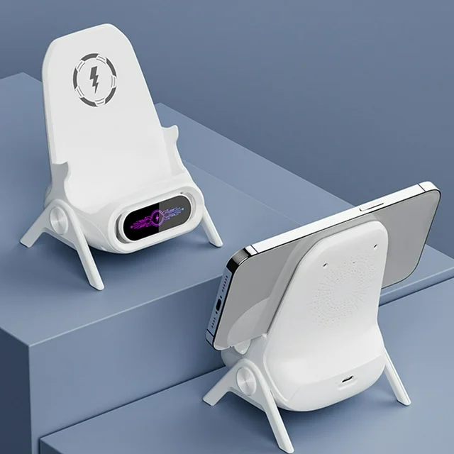 Mini Chair 15W Wireless Charger Stand & Sound Amplifier (2-Pack)