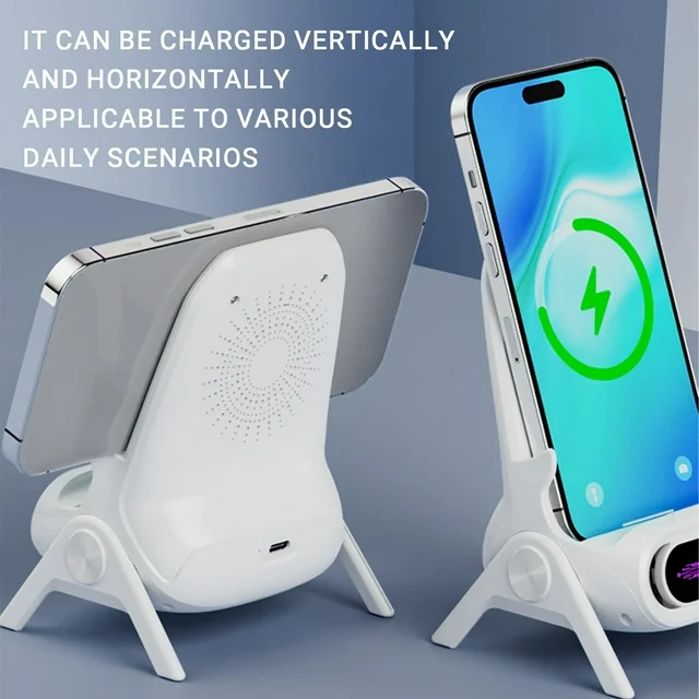 Mini Chair 15W Wireless Charger Stand & Sound Amplifier (2-Pack)
