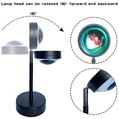 日落灯，180 度旋转投影 LED 灯，适合家庭、派对、卧室、装饰的日落投影