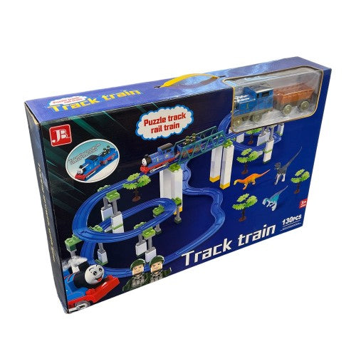 130 PCS DIY Train Track, Puzzle Track Rail Train Toy Set, Educational Learning Toy for Kids