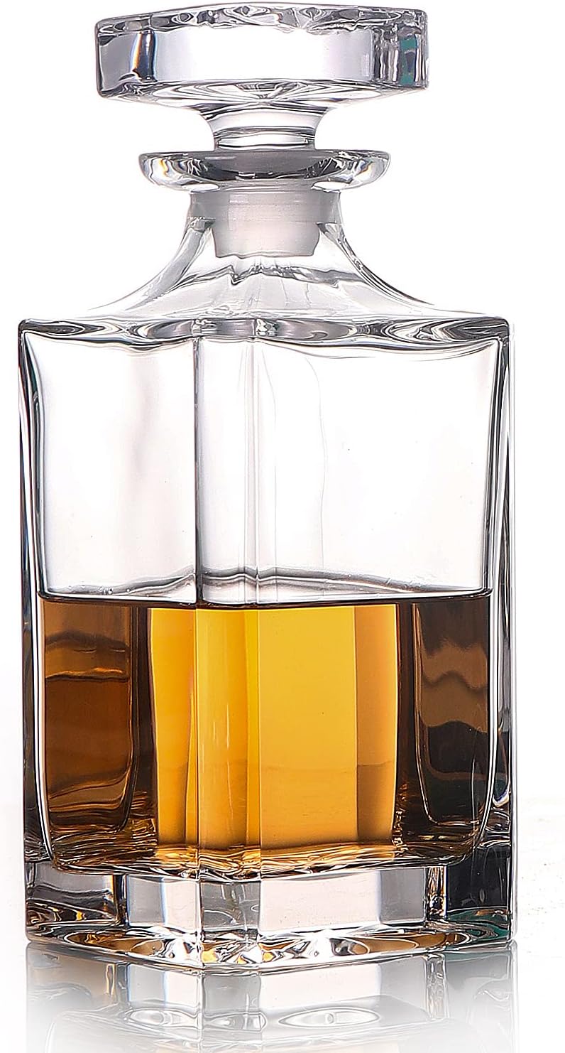 Glass Decanter with Airtight Geometric Stopper (750ml)