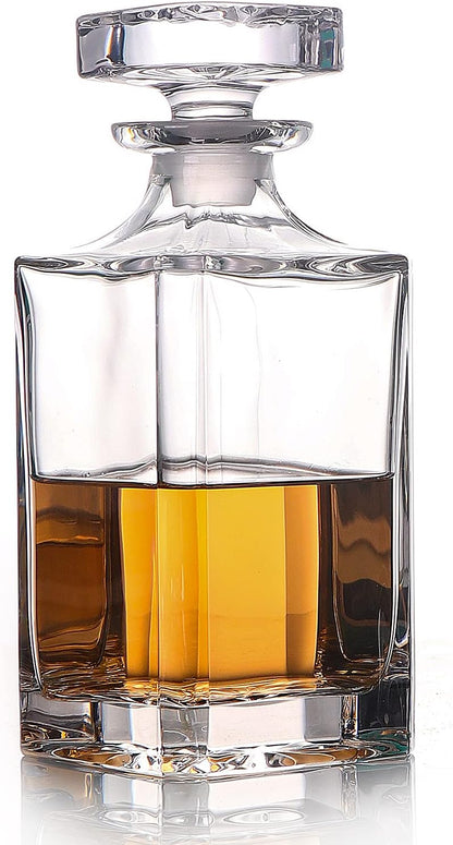 Glass Decanter with Airtight Geometric Stopper (750ml)