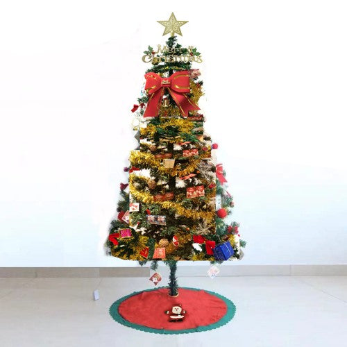 1.8 M Eco-Friendly Fully Decorated Christmas Pine Tree with LED Multicolor Lights and Stand