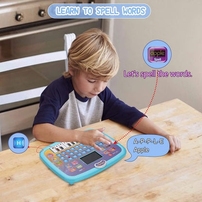 Educational Toy, Kids Educational Computer Learning Interactive Toy, Alphabet Word Learning with LED Screen, Music