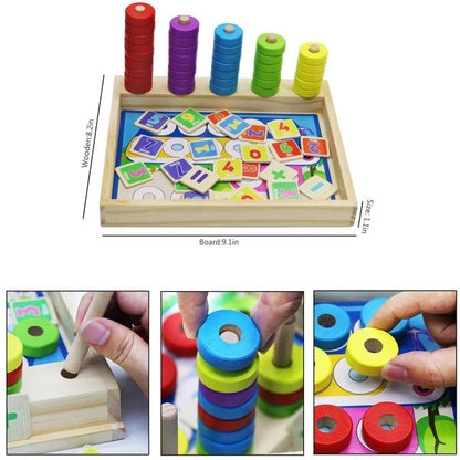Montessori Wooden Number Puzzle & Stacking Set
