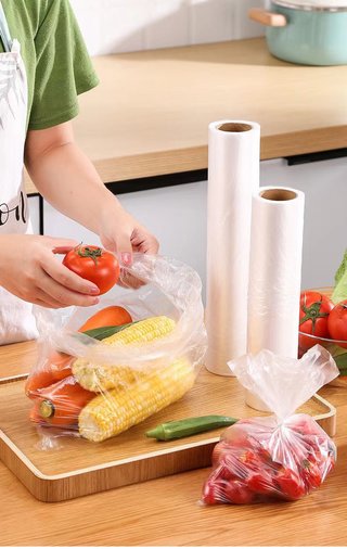 Colorless and additive-free transparent storage bags(2 rolls)