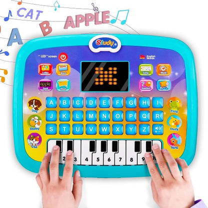 Educational Toy, Kids Educational Computer Learning Interactive Toy, Alphabet Word Learning with LED Screen, Music