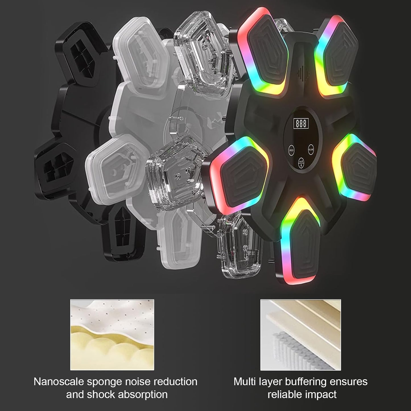 Smart Music Boxing Machine with Gloves (Vibrant LED Edition)