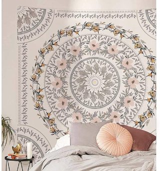 American Retro Floral Tapestry