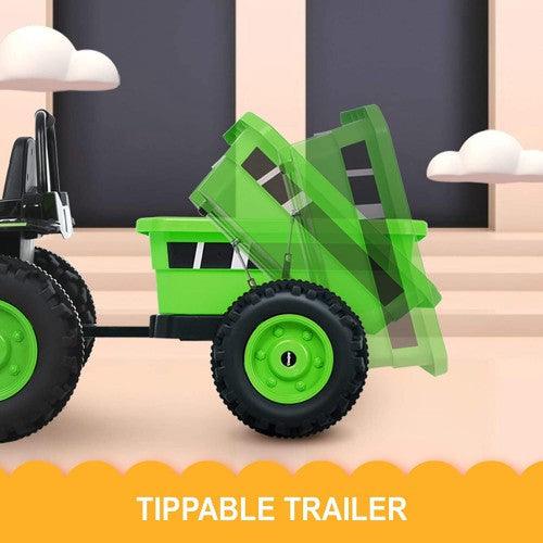 6V Tractor Kids Ride-On with Detachable Wagon