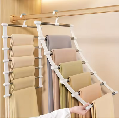 Pants rack folded flat for storage